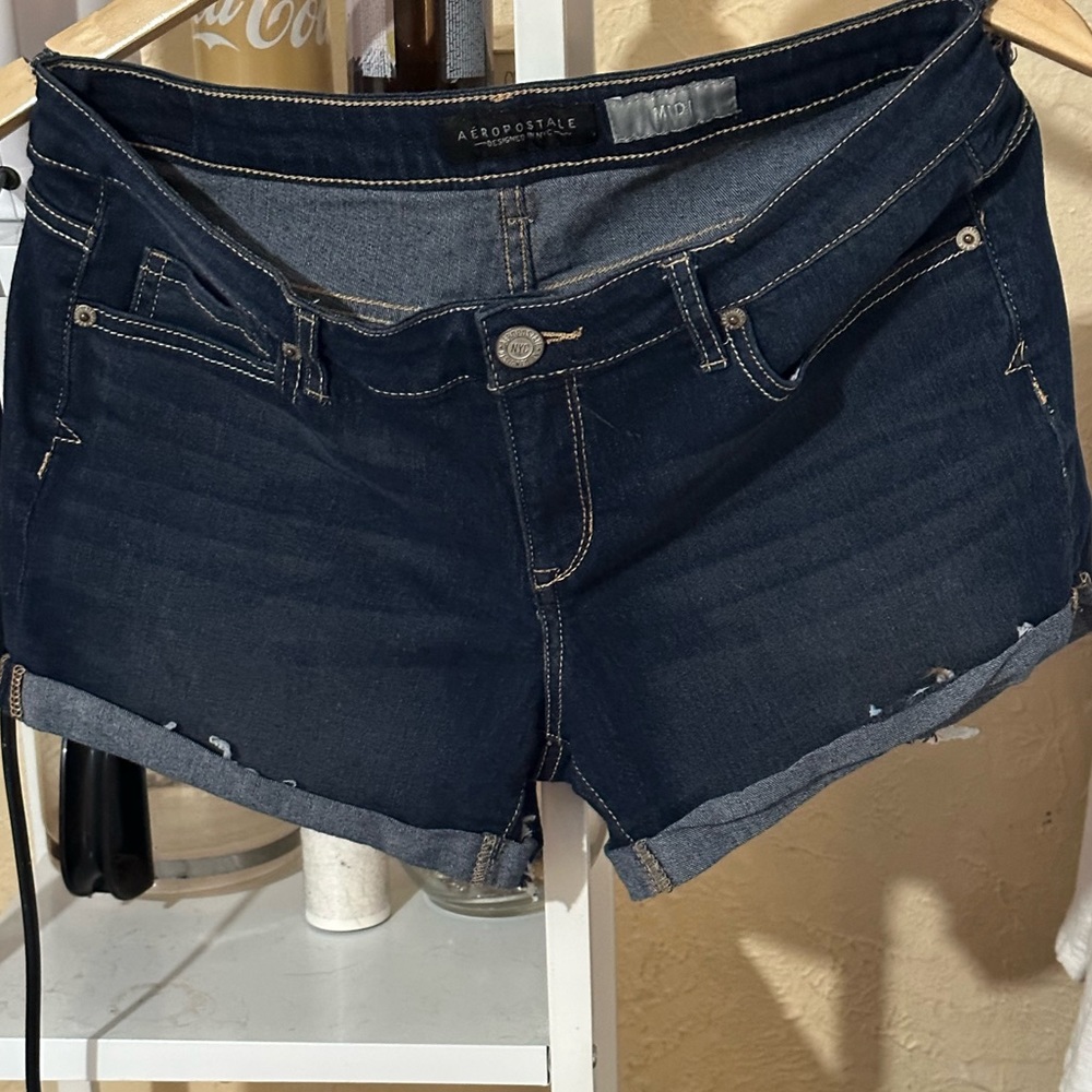 Aeropostale MIDI Dark Wash Shorts Size 10